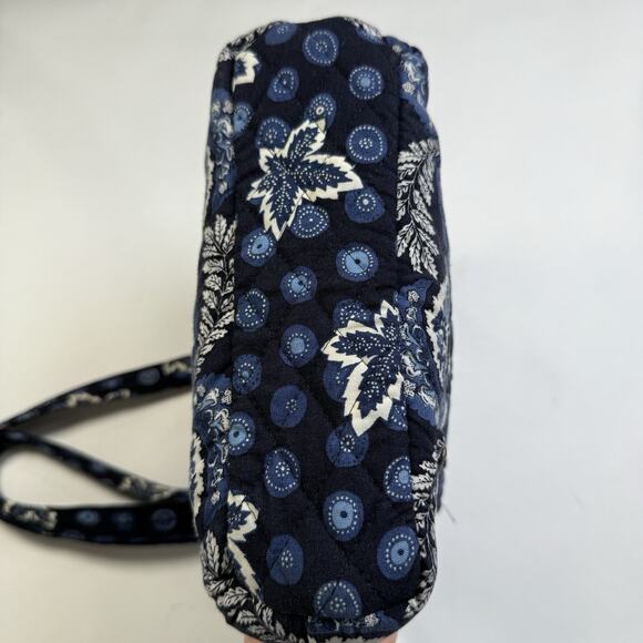 Vera Bradley Shoulder Bag Blue Coin Retired 2000-02 Lots of Pockets Y2K Quilted - Picture 4 of 8